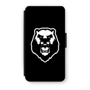 Angry Bear (black): iPhone XS Flip Hoesje