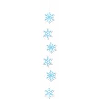 Sneeuwvlokken decoratie papieren slinger 108 cm - Feestslingers - thumbnail