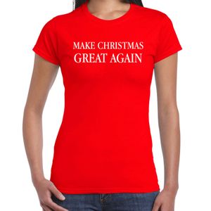 Make Christmas great again Kerst t-shirt / Kerst outfit rood voor dames