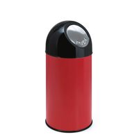 V-part - Afvalbak met pushdeksel 40 ltr - Steel Plastic - rood, zwart