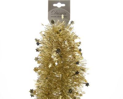 Lametta Slinger guirlande ster glans 100mmx2.7m licht goud - Ksd