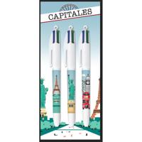 Bic Colours Décor Limited Edition 4-kleurenbalpen, medium, klassieke inktkleuren, diverse motieven