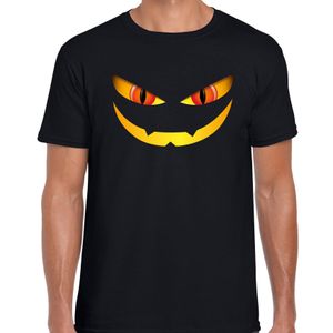 Monster gezicht halloween verkleed t-shirt zwart voor heren