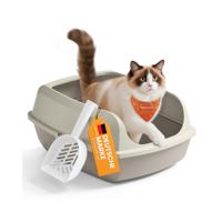 Open kattenbak met hoge randen en handige schep, XXL(56 x 42 x 23,5 cm)