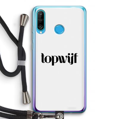 Topwijf Wit: Huawei P30 Lite Transparant Hoesje met koord