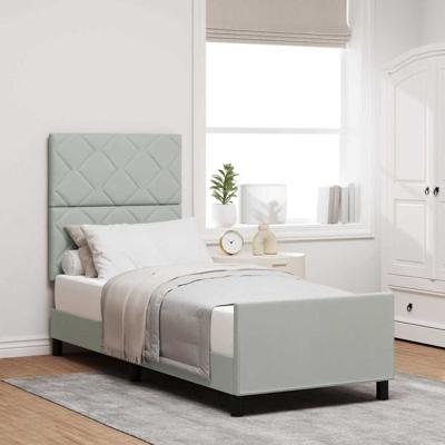 Bedframe met hoofdeinde Lichtgrijs 80 x 200 cm Fluweel