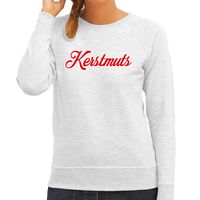 Kerstmuts foute Kerstsweater / Kersttrui grijs voor dames