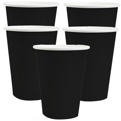 Santex feest/verjaardag bekertjes - 30x stuks - karton - zwart - 270 ml