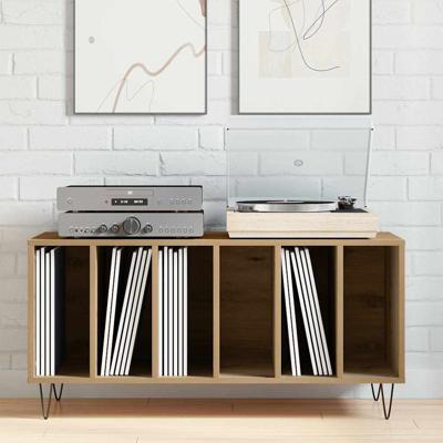 Platenkast met plank Oud hout 100 x 38 x 48 cm Bewerkt hout