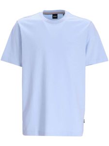 BOSS t-shirt en coton à logo brodé - Bleu