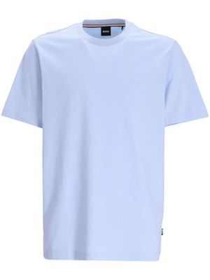 BOSS t-shirt en coton à logo brodé - Bleu