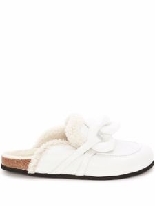 JW Anderson mules Chain en peau lainée - Blanc