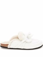 JW Anderson mules Chain en peau lainée - Blanc
