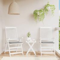 VidaXL Tuinstoelkussens 2 st 50x50x3 cm stof grijs