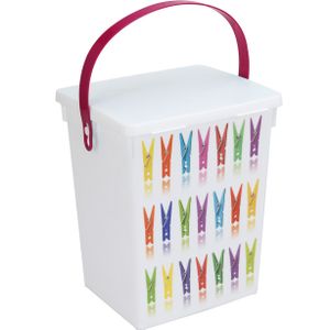 Wasmiddel bewaarbox roze hengsel 5 liter 23 x 18 cm