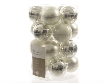 Kerstbal glas zilver mi x 60 mm assortie - Ksd