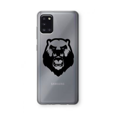 Angry Bear (black): Samsung Galaxy A31 Transparant Hoesje