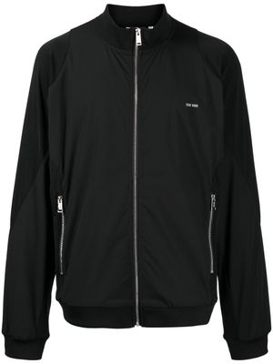 TEAM WANG design veste de sport en velours à logo brodé - Noir