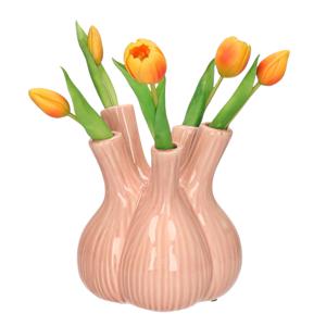 Dijk Natural Collections Bloemenvaas Gouda - tulpenvaas - lichtroze - D17 x H20 cm