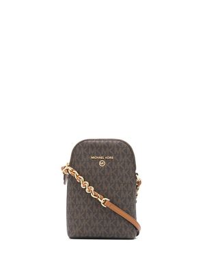 Michael Kors petit sac à bandoulière à logo imprimé - Marron