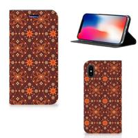 Apple iPhone X | Xs | Hoesje met Magneet | Batik Brown