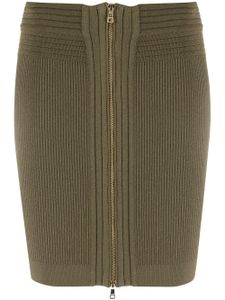 Balmain minijupe en maille à fermeture zippée - Vert
