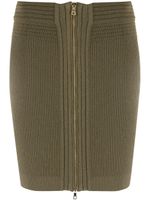 Balmain minijupe en maille à fermeture zippée - Vert