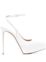 Le Silla escarpins Uma 130 mm en cuir verni - Blanc - thumbnail