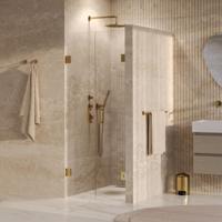 Brauer Void - Pendeldeuren - Helder Glas - 60 x 200 cm - incl. Glascoating - PVD Goud Geborsteld