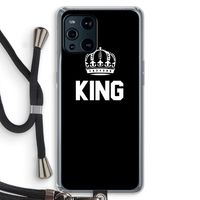King zwart: Oppo Find X3 Transparant Hoesje met koord