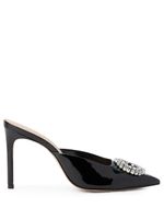 Schutz mules Anna 100 mm en cuir verni - Noir