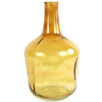 Countryfield Vaas - transparant goudgeel - glas - XL fles vorm - D25 x H42 cm   - - thumbnail
