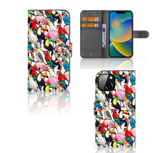 Apple iPhone 14 Telefoonhoesje met Pasjes Birds