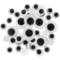 Wiebelogen - 100x - wit/zwart - zelfklevend - plak oogjes/googly eyes - thumbnail