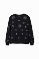 Sweatshirt met geometrische borduursels - BLACK - S