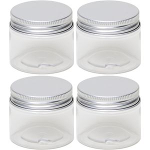 4x Kunststof weckpotten/inmaakpotten 50 ml met schroefdeksel