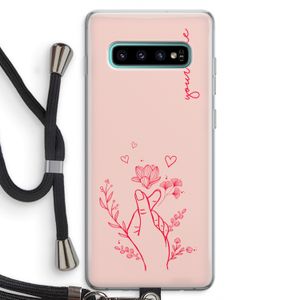 Giving Flowers: Samsung Galaxy S10 Plus Transparant Hoesje met koord