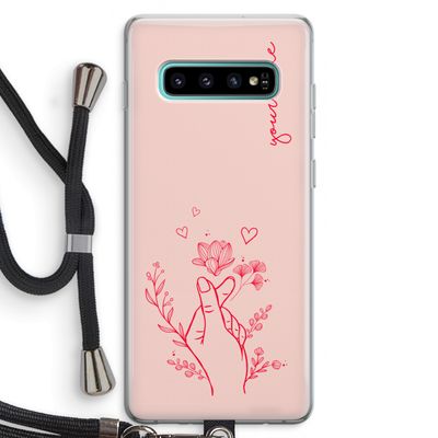 Giving Flowers: Samsung Galaxy S10 Plus Transparant Hoesje met koord