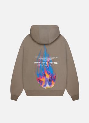 Off The Pitch Burning Flower Hoodie Heren Bruin - Maat XS - Kleur: Bruin | Soccerfanshop