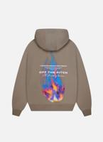 Off The Pitch Burning Flower Hoodie Heren Bruin - Maat XS - Kleur: Bruin | Soccerfanshop
