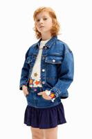 Jeans minirok met stippen en ruches - BLUE - 9/10