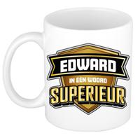 Naam mok Edward - wit - Superieur - keramiek - 300 ml - cadeau collega beker