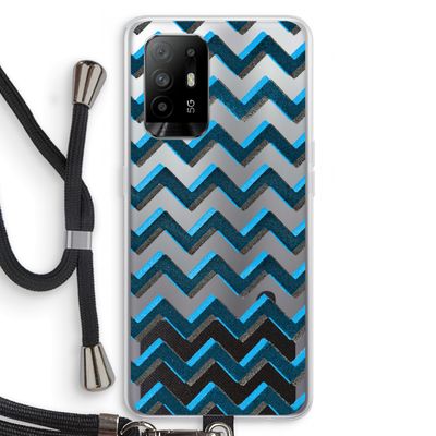 Onderbroken lijn: Oppo A95 5G Transparant Hoesje met koord