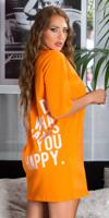 T-shirt jurk happy oranje - thumbnail