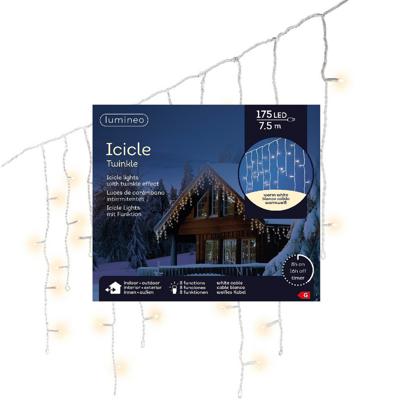 Ijspegelverlichting - 175 led lampjes - warm wit - 750 cm- buiten - 8 functies -lichtsnoer