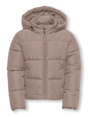 Kids ONLY winter winterjas meisjes - beige - KogJuta - puffer - capuchon