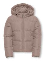 Kids ONLY winter winterjas meisjes - beige - KogJuta - puffer - capuchon