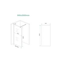 Wiesbaden Inloopdouche Slim Brons Rookglas 90x200 8 mm Nano Coating