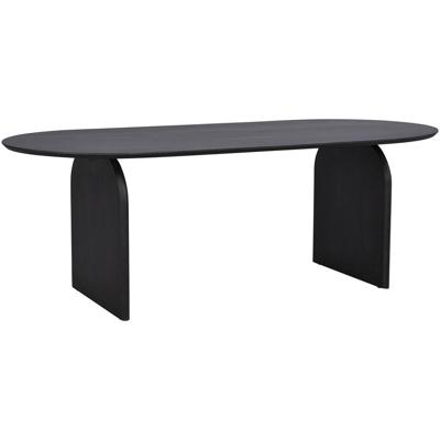 Leen Bakker - Eetkamertafel Bella - Mokka - 75x220x100 Cm - Mangohout - Zwart