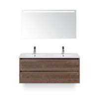 Dante Badmeubelset 120 cm - Tabacco - Keramische Wastafel Wit Enjoy - met Sence Spiegel
